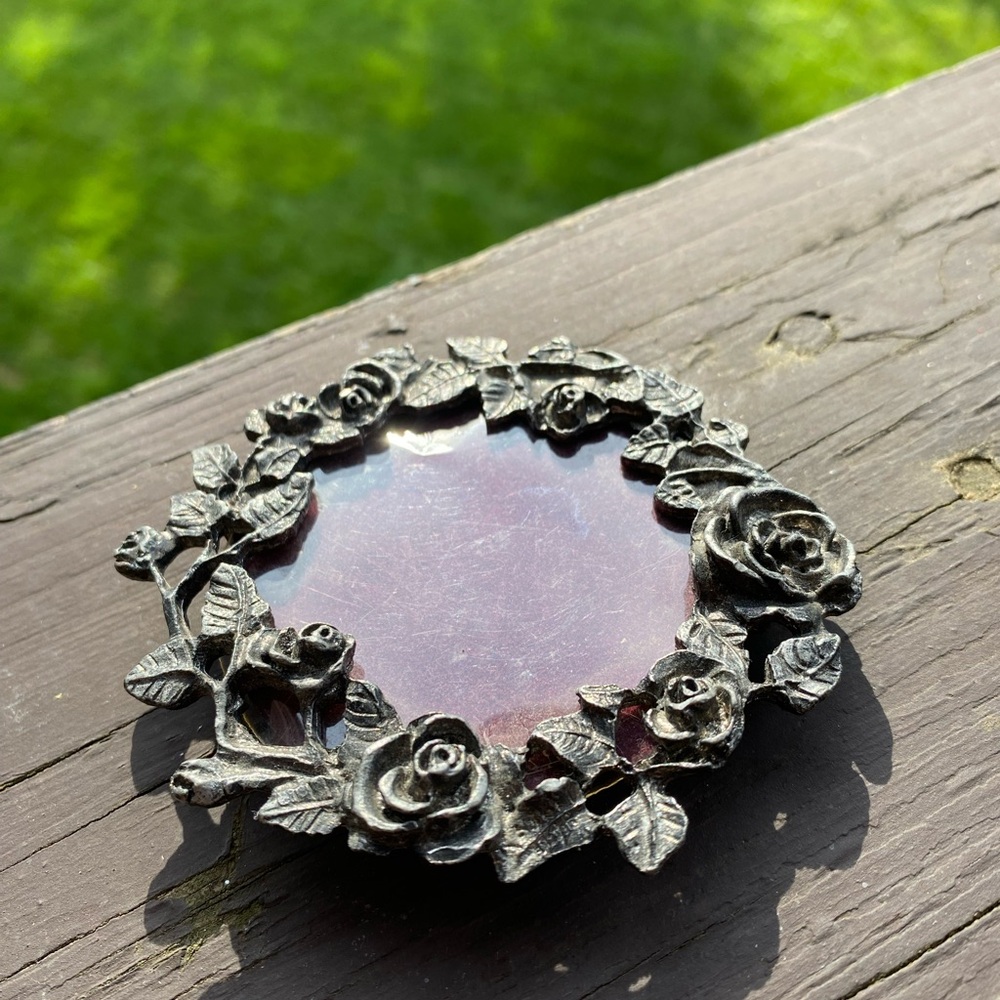 Mini Pewter Rose Frame